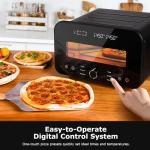 Pizza Oven Indoor, Makes 12 Inch Pizzas in 90 Seconds, 840°F Countertop Electric Pizza Maker with 6 Preset Modes, Pizza Stone, Peel & Touchscreen Controls - Stainless Steel