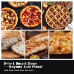 Pizza Oven Indoor, Makes 12 Inch Pizzas in 90 Seconds, 840°F Countertop Electric Pizza Maker with 6 Preset Modes, Pizza Stone, Peel & Touchscreen Controls - Stainless Steel