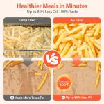 Beelicious 5.8QT Large Air Fryer, 12-in-1 Digital Airfryer with Clear Window, 40+ Recipes, Flavor-Lock Tech, Shake Reminder, Compact, Quiet, Dishwasher Safe, Nonstick (Black)