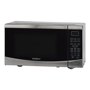 West Bend WBMW92S Microwave Oven 900-Watts Compact with 10 Power Levels and 6 Pre Cooking Settings, Speed Defrost, Electronic Control Panel and Glass Turntable, 0.9-Cu.Ft, Stainless Steel