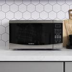 West Bend WBMW92S Microwave Oven 900-Watts Compact with 10 Power Levels and 6 Pre Cooking Settings, Speed Defrost, Electronic Control Panel and Glass Turntable, 0.9-Cu.Ft, Stainless Steel