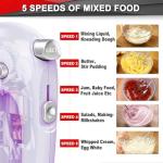 Lord Eagle Hand Mixer Electric 400W, 5 Speed handheld Mixer, 5 Stainless Steel Accessories for Baking Cake Egg Cream Food Beater, Turbo Boost/Self-Control Speed + Eject Button, Purple