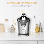 Healnitor 150W Electric Citrus Juicer Squeezer with 2 Cones, Stainless Steel Quiet Orange Juice Extractor Machines for Lime Grapefruit Lemon, Detachable Design