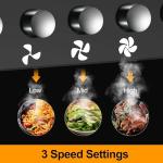 SNDOAS Black Range Hood,Wall Mount Range Hood 30 inch,Stainless Steel Kitchen Hood with Ducted/Ductless Convertible,Stove Vent Hood,Aluminum Filters,3 Speed Exhaust Fan,LED Light,Button Control