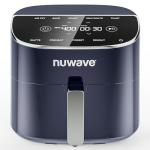 Nuwave Brio Plus 8 Qt Air Fryer, PFAS Free, New & Improved, Digital Touch Screen, Cool White Display, 50°F~400°F in Precise 5°, 5 Cook Functions, 100 Presets & 50 Memory, 3 Wattages 700, 1500, 1800