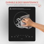 Electric Cooktop, TOPWISH 110-120V Electric Stove Top Single Burner Cooktop LED Touch Control, Child Lock, 10 Power Level, Residual Heat Indicator, 1300W Plug in Glass Countertop Burner for Cooking