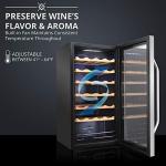 Ivation 28 Bottle Compressor Wine Cooler Refrigerator w/Lock | Large Freestanding Wine Cellar For Red, White, Champagne or Sparkling Wine | 41f-64f Digital Temperature Control Fridge Stainless Steel