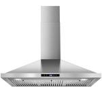 Tieasy Range Hood 36 inch Wall Mount Kitchen Hood 700 CFM with Ducted/Ductless Convertible Duct, Touch Control, Permanent Filters, Stainless Steel, 3 Speed Exhaust Fan
