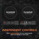 Nuwave Double Cooktop Induction Countertop Burner, Portable, 900 & 1800W, 100°F to 575°F, Large 8” Heating Coil, 50 Pre-Programmed Settings, Shatter-Proof Ceramic Glass, Built-In Safety Auto Shut Off