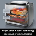 Ninja Combi All-in-One Multicooker, Oven, & Air Fryer, Complete Meals in 15 Mins, 14-in-1 Functions, Combi Cooker + Air Fry, Bake, Roast, Slow Cook and More, 3 Accessories, Stainless Steel, SFP701