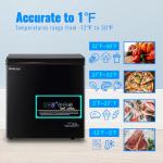 DEMULLER Large Capacity Chest Freezer Mini Deep Freezers (Down to -11.2 ℉) with TWO Removable Baskets Freestanding Black Compact Size for Home Kitchen Office Apt