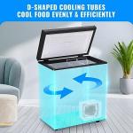 DEMULLER Large Capacity Chest Freezer Mini Deep Freezers (Down to -11.2 ℉) with TWO Removable Baskets Freestanding Black Compact Size for Home Kitchen Office Apt