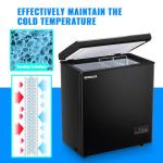 DEMULLER Large Capacity Chest Freezer Mini Deep Freezers (Down to -11.2 ℉) with TWO Removable Baskets Freestanding Black Compact Size for Home Kitchen Office Apt