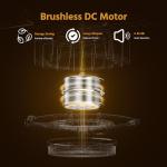 FIREGAS Under Cabinet Range Hood 30 inch with Brushless DC Motor, LED Light, 3 Speed Exhaust Fan, Reusable Aluminum Filters, Push Button,Stainless Steel Range Hood,with Charcoal Filter