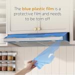 FIREGAS Under Cabinet Range Hood 30 inch with Brushless DC Motor, LED Light, 3 Speed Exhaust Fan, Reusable Aluminum Filters, Push Button,Stainless Steel Range Hood,with Charcoal Filter