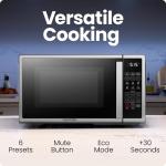 Chefman Countertop Microwave Oven 0.9 Cu. Ft. Digital Stainless Steel Microwave 900 Watt with 6 Presets, Eco Mode, Mute Option, Memory Function, Child Safety Lock, Kitchen, Home, Dorm Essentials