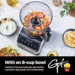 Guy Fieri's Flavortown Food Processor 4-Speed Control with Easyfeed Chute, 750W Motor, 8-Cup Bowl, Vegetable Chopper, Mixer, Smoothie Maker, Dough Kneader, Baby Food & Meal Prep, Black