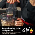 Guy Fieri's Flavortown Food Processor 4-Speed Control with Easyfeed Chute, 750W Motor, 8-Cup Bowl, Vegetable Chopper, Mixer, Smoothie Maker, Dough Kneader, Baby Food & Meal Prep, Black