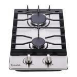 12 Inch Gas Cooktop, 2 Burners Gas Stovetop Built-in Stainless Steel Gas Stove Top Natural Gas/Propane Convertible Gas Cooker for Outdoor, Apartments, RVs
