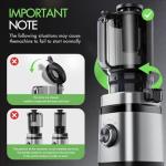 Juicer Machines, Cold Press Juicer with Wide Feed Chute, Slow Masticating Juicers for Whole Vegetables & Fruits, High Juice Yield, Easy to Clean, Large Auger, Light Silver