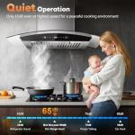 Range Hood 30 Inch, Tieasy Wall Mount Kitchen Hood with Ducted/Ductless Convertible Duct, Stainless Steel Chimney and Baffle Filters, Touch Control Fan Timer, LED Lights, 3 Speed Fan