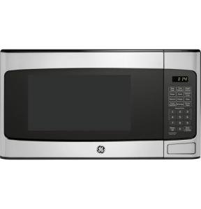 GE Countertop Microwave Oven, Compact 1.1 Cubic Ft., 950-watt Capacity, 6 Auto Cooking Settings, Child-Lock Technology, Kitchen Essentials for the Countertop, Dorm Room or Apartment, Stainless Steel