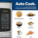 GE Countertop Microwave Oven, Compact 1.1 Cubic Ft., 950-watt Capacity, 6 Auto Cooking Settings, Child-Lock Technology, Kitchen Essentials for the Countertop, Dorm Room or Apartment, Stainless Steel