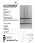 Forno Moena 36" Inch W. Refrigerator and Freezer with 19.2 cu.ft Total Capacity - French Door Counter Stainless Steel Freestanding Fridge with Ice Maker, Child Safety Lock and Touch Control