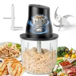 Furnovo Electric Chicken Shredder Automatic 250W Food Processors Machine - Electric Food Chopper with Meat Grinder & Vegetable Chopper, 2 Bi-Level Blades for Home Use,Kitchen Aid,Baby Food,Pet Food