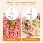 Furnovo Electric Chicken Shredder Automatic 250W Food Processors Machine - Electric Food Chopper with Meat Grinder & Vegetable Chopper, 2 Bi-Level Blades for Home Use,Kitchen Aid,Baby Food,Pet Food