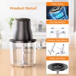 Furnovo Electric Chicken Shredder Automatic 250W Food Processors Machine - Electric Food Chopper with Meat Grinder & Vegetable Chopper, 2 Bi-Level Blades for Home Use,Kitchen Aid,Baby Food,Pet Food