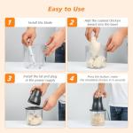 Furnovo Electric Chicken Shredder Automatic 250W Food Processors Machine - Electric Food Chopper with Meat Grinder & Vegetable Chopper, 2 Bi-Level Blades for Home Use,Kitchen Aid,Baby Food,Pet Food