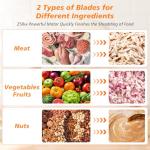 Furnovo Electric Chicken Shredder Automatic 250W Food Processors Machine - Electric Food Chopper with Meat Grinder & Vegetable Chopper, 2 Bi-Level Blades for Home Use,Kitchen Aid,Baby Food,Pet Food