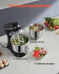 VEVOR Stand Mixer, 5.3QT + 4.4QT Two Stainless Steel Bowls, 10+P Speeds Tilt-head Food Mixer, Kitchen Mixer with Dough Hook, Wire Whip, Beater, Scraper, Household Stand Mixer for Baking Mixing, Black