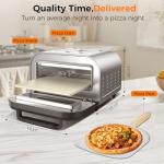 Pizza Oven Indoor,pizza maker,Makes 12 Inch Pizzas in 90s at 850°F,Countertop Electric Pizza Oven with Continuous Baking Without Reheating,Pizza Cooker with 6 Preset Modes,Pizza Stone&Peel Included