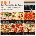 Pizza Oven Indoor,pizza maker,Makes 12 Inch Pizzas in 90s at 850°F,Countertop Electric Pizza Oven with Continuous Baking Without Reheating,Pizza Cooker with 6 Preset Modes,Pizza Stone&Peel Included