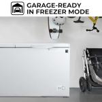 Kenmore 21 Cu. Ft. (595L) Convertible Chest Freezer/Refrigerator, Garage-Ready, Dual Lids, Keyed Safety Locks, LED Lights, Easy-Rolling Wheels, Manual Defrost, White, For Hunting Cabin Garage Cottage