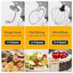 VIVOHOME 3 in 1 Multifunctional Stand Mixer with 6 Quart Stainless Steel Bowl, 650W 6 Speed Tilt-Head Meat Grinder, Juice Blender, Silver