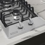 Empava 12 Inch Built-In Gas Cooktop with 2 Sealed SABAF Burners, Stainless Steel Surface, Dishwasher Safe Cast Iron Grates, NG/LPG Convertible