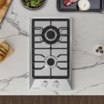 Empava 12 Inch Built-In Gas Cooktop with 2 Sealed SABAF Burners, Stainless Steel Surface, Dishwasher Safe Cast Iron Grates, NG/LPG Convertible