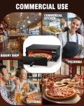 PYY Pizza Oven Electric - 12 Inch Tabletop Pizza Oven Indoor Stainless Steel Professional Pizza Cooker Baker Countertop with Timer & Crumb Tray for Home Restaurant 1100W,Black