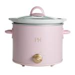 Paris Hilton 3.5-Quart Manual Slow Cooker, Features Three Settings (Low, High, Warm), Naturally Nonstick and Dishwasher Safe Stoneware Insert, Family Sized Capacity, Pink