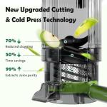 USHALO Cold Press Juicer, Juice Extractor Machine with 5.5" Extra Large Feed Chute, 300W Slow Masticating Juicer for Whole Vegetables and Fruits, 1.8L Auto-Feed Time-Saver, Easy to Clean