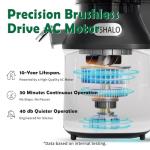 USHALO Cold Press Juicer, Juice Extractor Machine with 5.5" Extra Large Feed Chute, 300W Slow Masticating Juicer for Whole Vegetables and Fruits, 1.8L Auto-Feed Time-Saver, Easy to Clean