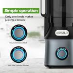 USHALO Cold Press Juicer, Juice Extractor Machine with 5.5" Extra Large Feed Chute, 300W Slow Masticating Juicer for Whole Vegetables and Fruits, 1.8L Auto-Feed Time-Saver, Easy to Clean