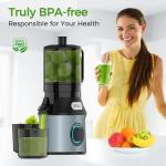 USHALO Cold Press Juicer, Juice Extractor Machine with 5.5" Extra Large Feed Chute, 300W Slow Masticating Juicer for Whole Vegetables and Fruits, 1.8L Auto-Feed Time-Saver, Easy to Clean