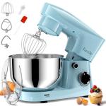 Facelle Stand Mixer, 10-Speed 6QT Kitchen Electric Mixer, Tilt-Head Food Mixer with Beater, Dough Hook, Wire Whip and Egg Separator, scraper for Most Home Cooks - Blue