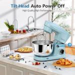 Facelle Stand Mixer, 10-Speed 6QT Kitchen Electric Mixer, Tilt-Head Food Mixer with Beater, Dough Hook, Wire Whip and Egg Separator, scraper for Most Home Cooks - Blue
