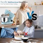Facelle Stand Mixer, 10-Speed 6QT Kitchen Electric Mixer, Tilt-Head Food Mixer with Beater, Dough Hook, Wire Whip and Egg Separator, scraper for Most Home Cooks - Blue