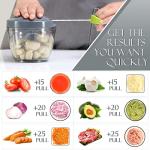 Ourokhome Manual Food Processor Vegetable Chopper, Portable Hand Pull String Garlic Mincer Onion Cutter for Veggies, Ginger, Fruits, Nuts, Herbs, etc., 650ml, Grey